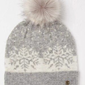 FAT FACE Snowflake Bobble Hat and Snood Scarf, NEW with tags
